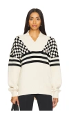 The Upside Mojo Scarlett Knit Sweater Check In Ivory