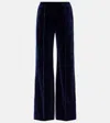 The Upside Monaco Freya High-rise Velour Sweatpants In Blue