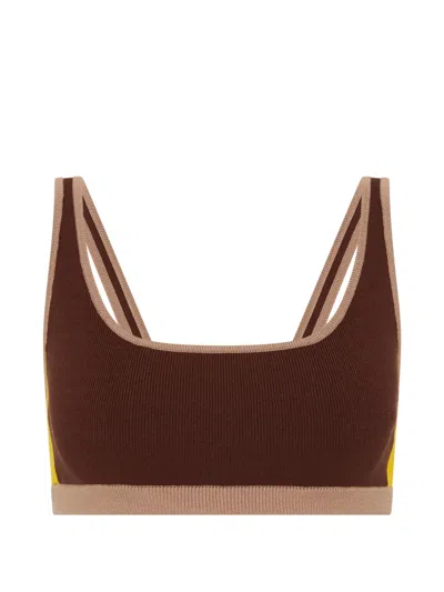 The Upside Montage Rory Scoop-neck Sports Bra In Brown