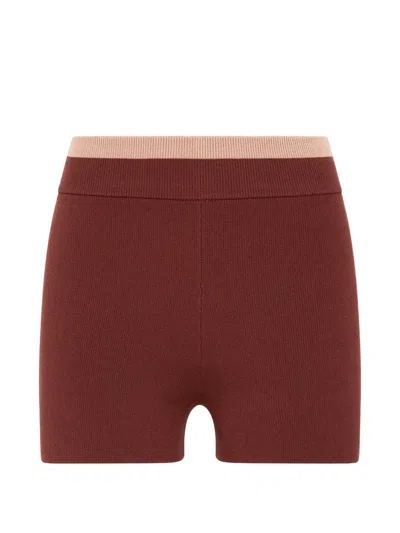 The Upside Montage Side-stripe Shorts In Brown