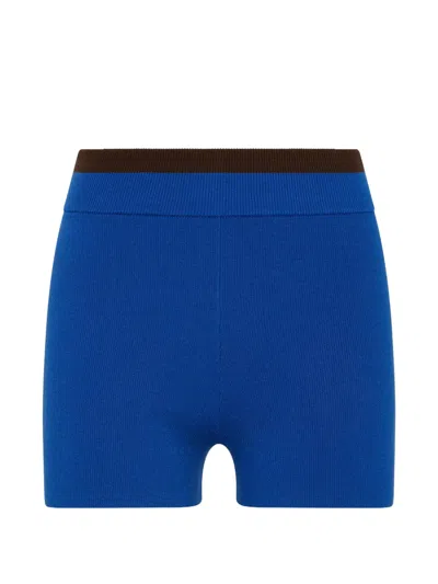 The Upside Montage Speechless Ribbed-knit Shorts In Blue