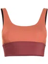 The Upside Murty Daisy Color-block Sprots Bra In Orange