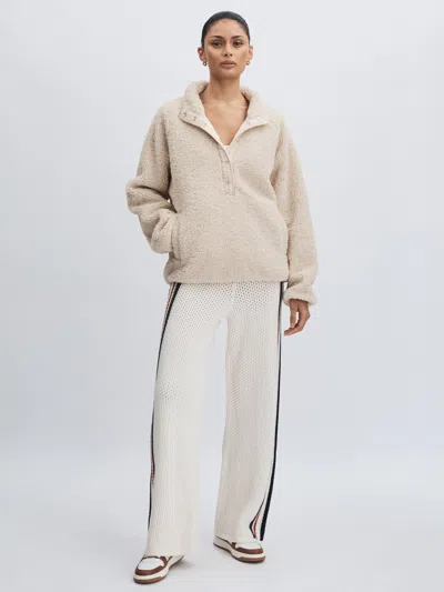 The Upside Natural Press Stud Fleece Sweatshirt In Brown