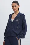 The Upside Cascade Jude Cropped Jacket In Navy
