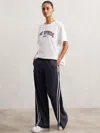 The Upside Navy  Side-stripe Jersey Joggers In Blue