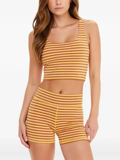 The Upside Naxos Elyse Striped-cropped Tank Top In Multi