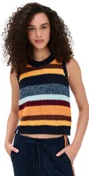 The Upside Nelson Knit Crop Sweater Vest Stripe In Multi