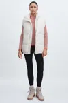 The Upside Off White/multi  Contrast-panel Puffer Gilet In Off White/multi