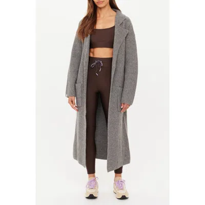 The Upside Oli Knit Wool Cardigan Coat In Grey