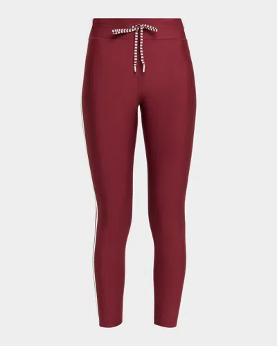 The Upside Oxford 25" Midi Leggings In Burgundy