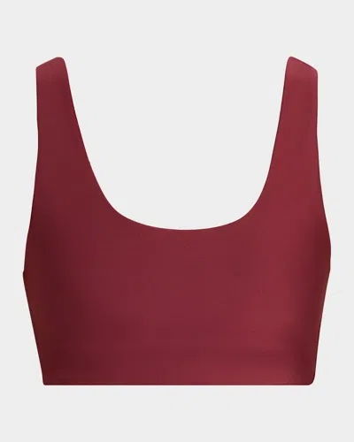 The Upside Oxford Harley Scoop Mid-coverage Sports Bra In Burgundy