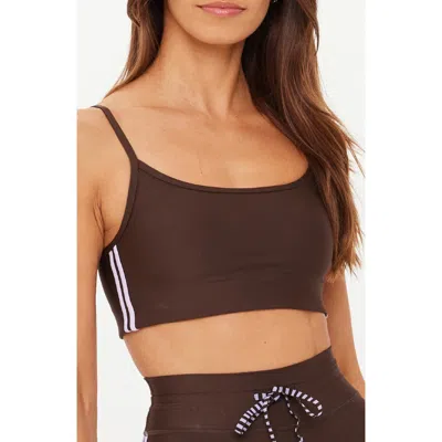 The Upside Oxford Hutton Scoop Neck Sports Bra In Brown