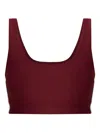 The Upside Oxford Stripe-detail Sports Bra In Burgundy