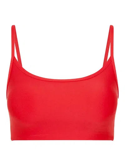The Upside Oxford Stripe-side Bra In Red