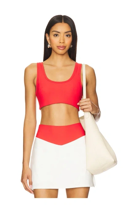 The Upside Pacific Harley Scoop Neck Sports Bra In Red