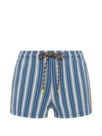The Upside Palmas Helena Striped Shorts In Blue