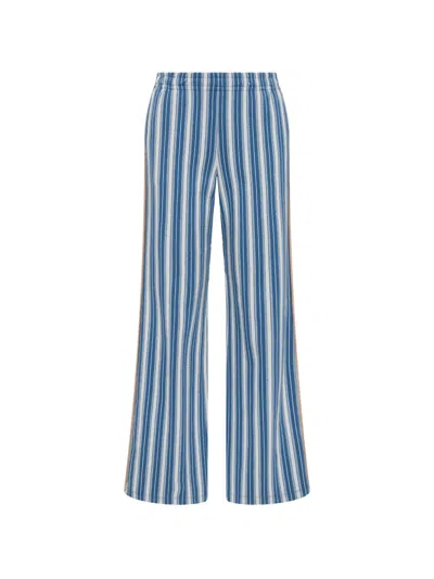 The Upside Palmas Marnie Striped Wide-leg Track Pants In Blue