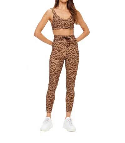 The Upside Panthera Daisy Scoop Neck Bra In Leopard In Brown