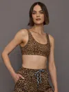 The Upside Panthera Scoop Neck Bra In Animal Print