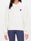 The Upside Pascal Collared Crew In Creme In Nude