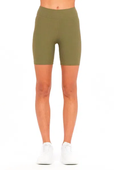 The Upside Peached 6in Spin Short In Khaki In Green