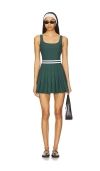 The Upside Peached Lucette Pleated Mini Dress In Green