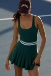 The Upside Peached Lucette Pleated Mini Dress In Green
