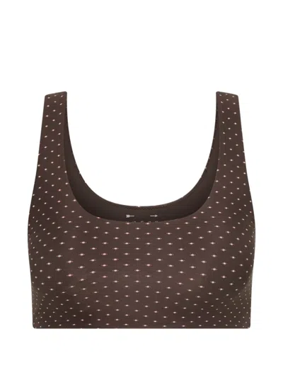 The Upside Poet Harley Sports Bra In Brown