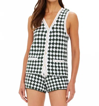 The Upside Portobello Watson Crochet Vest In Green In Black