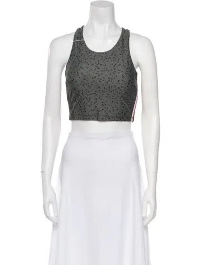 Pre-owned The Upside Printed Scoop Neck Crop Top W/ Tags In Green