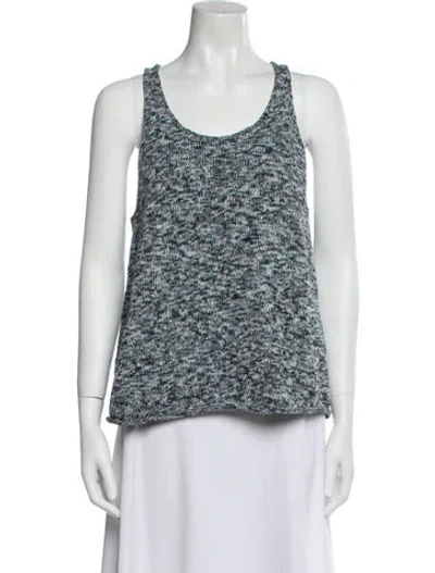 Pre-owned The Upside Printed Scoop Neck Top W/ Tags In Blue
