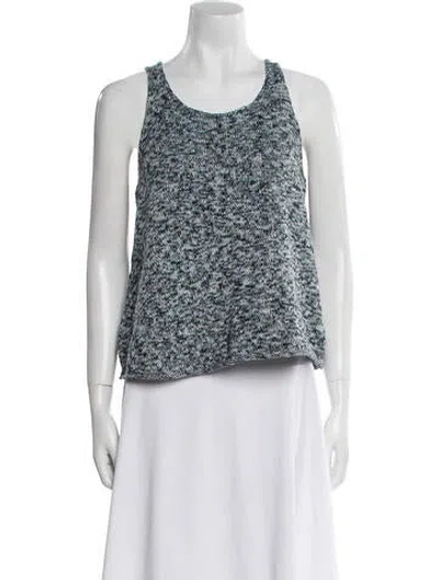 Pre-owned The Upside Printed Scoop Neck Top W/ Tags In Blue