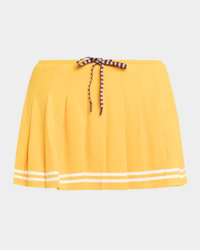 The Upside Prix Quinny Pleated Mini Skirt In Yellow