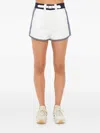 The Upside Racer Striped-panel Shorts In White
