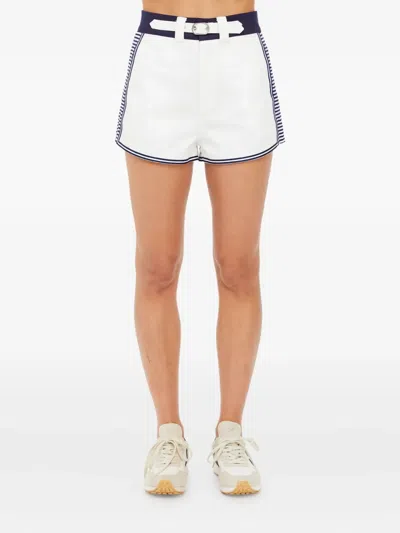 The Upside Racer Striped-panel Shorts In White