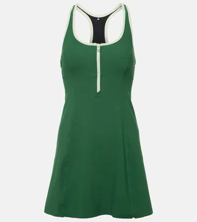 The Upside Half-zip Racerback Dress In Fern