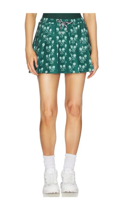 The Upside Racquet Cadiz Pleated Skirt In Green