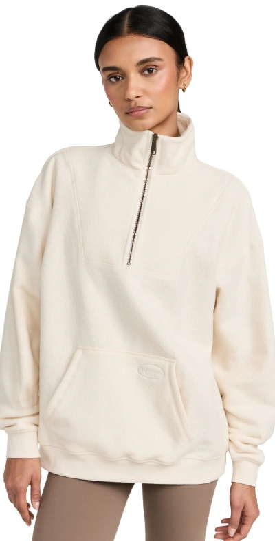 The Upside Half-zip Funnel Neck Jumper In Natural