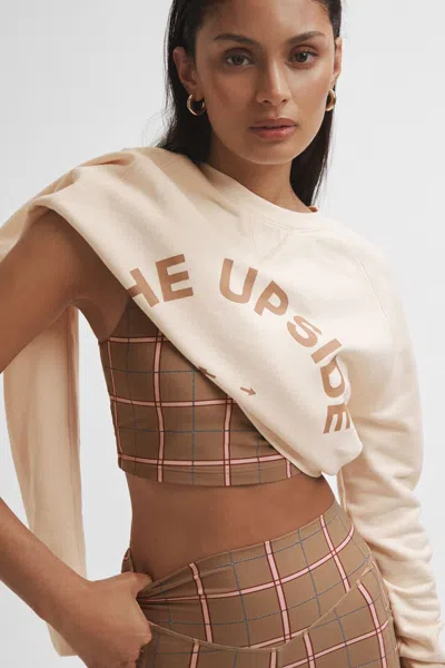 The Upside Relaxed Cotton Crew Neck Jumper In Brown