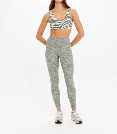 The Upside Reversible High Rise Midi Pant In Space Dye Green In Gray
