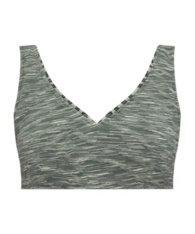 The Upside Reversible Patterned Bra In Green