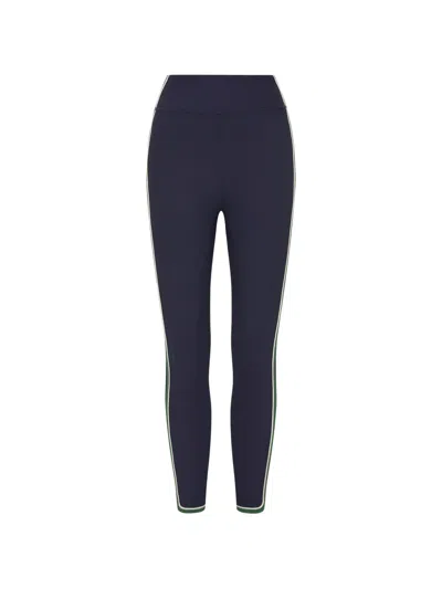 The Upside Rhythm 25in Side-stripe Leggings In Blue