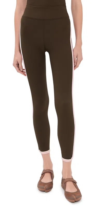 The Upside Rhythm Midi Leggings Chocolate In Brown