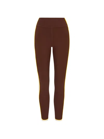 The Upside Rhythm Side-stripe Leggings In Brown