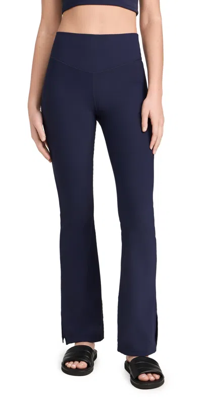 The Upside Ribbed Florence Flare Leggings Navy