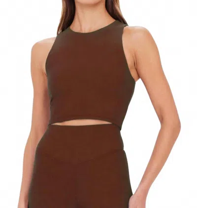 The Upside Ribbed Jacinta Tank Top In Brown