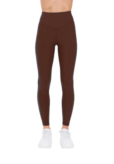 The Upside Ribbed Midi Pant In Brown