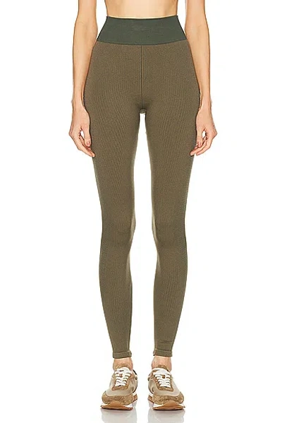 The Upside Ribbed Seamless 28in Pant In Khaki