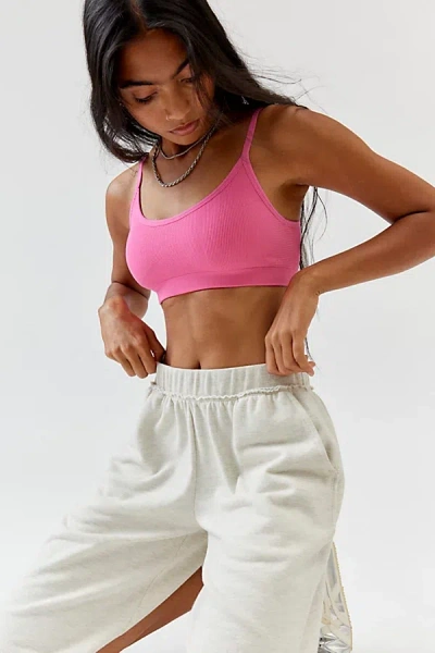 The Upside Ribbed Seamless Ballet Sports Bra In Pink, Women's At Urban Outfitters