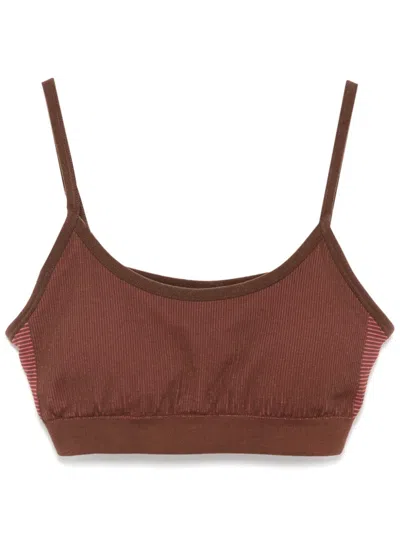 The Upside Ribbed Seamless Bra In Brown